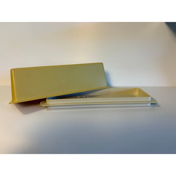 vintage Tupperware butter dish container harvest gold with lid - Picture 2 of 3